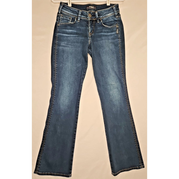 Silver Jeans Women's Size 27 x 31 Dark Wash Y2K Slim 90s Boot Cut - Picture 1 of 9